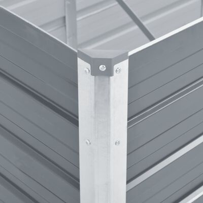 vidaXL Garten-Hochbeet Verzinkter Stahl 320x80x45 cm Grau