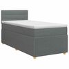 vidaXL Boxspringbett mit Matratze Dunkelgrau 90 x 200 cm Stoff