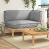 vidaXL Sofa Set mit Kissen Uni Grau 133 x 92 x 69 cm Massivholz Akazie