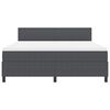 vidaXL Boxspringbett Dunkelgrau und Wei&szlig; 203 x 180 x 88 cm Cordstoff