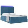 vidaXL Bett mit Stauraum und LED mit LED Dunkelblau 140 x 190 cm Samt