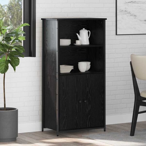 vidaXL Highboard Schwarz Eichen-Optik 62 x 36 x 121,5 cm Holzwerkstoff