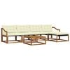 vidaXL Outdoor-Sofagarnitur 6 Stk. Natur und Creme