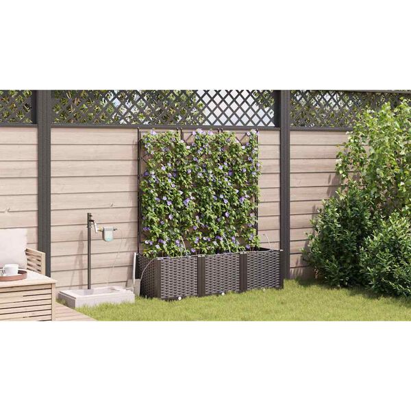 vidaXL Garten-Pflanzgef&auml;&szlig; 3 pcs Braun Stahl
