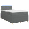 vidaXL Boxspringbett mit Matratze Dunkelgrau 120 x 190 cm Stoff