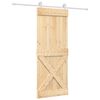 vidaXL Schiebet&uuml;r Nat&uuml;rlich und Wei&szlig; 80 x 210 cm Massivkiefer