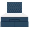 vidaXL Ottoman-Bett mit Matratze & LEDs Blau 120x190 cm Stoff