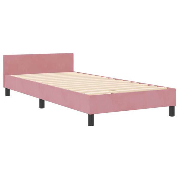 vidaXL Boxspringbett mit Kopfteil Rosa 90 x 200 cm Samt