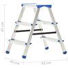 vidaXL Doppelseitige Trittleiter Aluminium 3 Stufen 67 cm