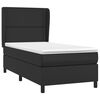 vidaXL Boxspringbett mit Matratze Schwarz 90x190 cm Kunstleder
