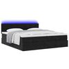 vidaXL Ottoman-Bett mit Matratzen & LEDs Schwarz 200x200 cm Samt