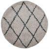 vidaXL Shaggy-Teppich PAMPLONA Hochflor Modern Beige Anthrazit &Oslash; 100cm