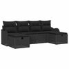 vidaXL Gartensofa-set 6 stk. Schwarz Poly-Rattan