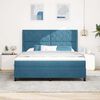 vidaXL Boxspringbett mit Kopfteil Blau 180 x 200 cm Samt