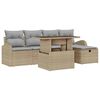 vidaXL Gartensofa-set 6 stk. Beige Poly-Rattan