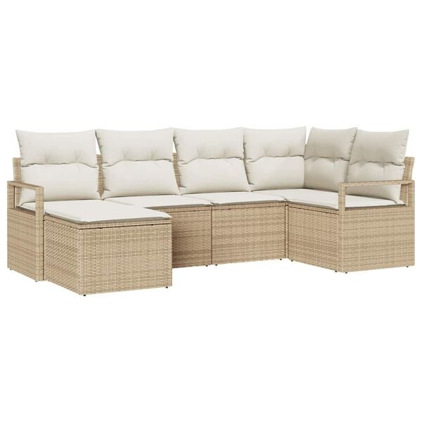 vidaXL Sofa Set 8 pcs Beige Poly-Rattan