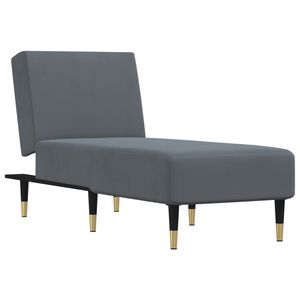 vidaXL Chaiselongue Dunkelgrau Samt