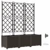 vidaXL Garten-Pflanzgef&auml;&szlig; 3 pcs Braun 120 x 40 x 142 cm Kunststoff
