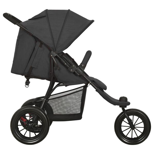 vidaXL Kinderwagen Anthrazit Stahl