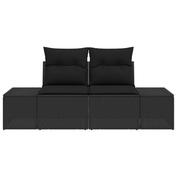 vidaXL Gartensofa Schwarz 123 x 62 x 69cm Poly-Rattan