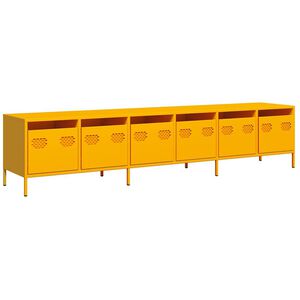 vidaXL TV-Schrank Senfgelb 202x39x43,5 cm Kaltgewalzter Stahl