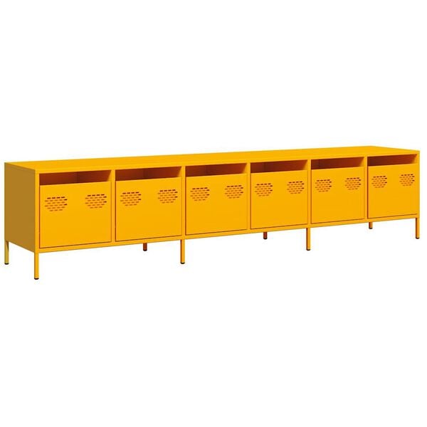 vidaXL TV-Schrank Senfgelb 202x39x43,5 cm Kaltgewalzter Stahl