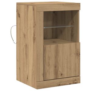 vidaXL LED-Sideboard 41 x 37 x 67 cm Holzwerkstoff Artisan-Eiche