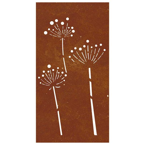 vidaXL Garten-Wanddeko 105x55 cm Cortenstahl Blumen-Design