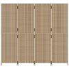 vidaXL Paravent 4-tlg. Beige Poly Rattan