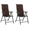 vidaXL Gartenst&uuml;hle 2 Stk. Klappbar Braun Poly Rattan