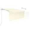 vidaXL Markise Automatisch Einziehbar mit Volant 3,5x2,5 m Creme