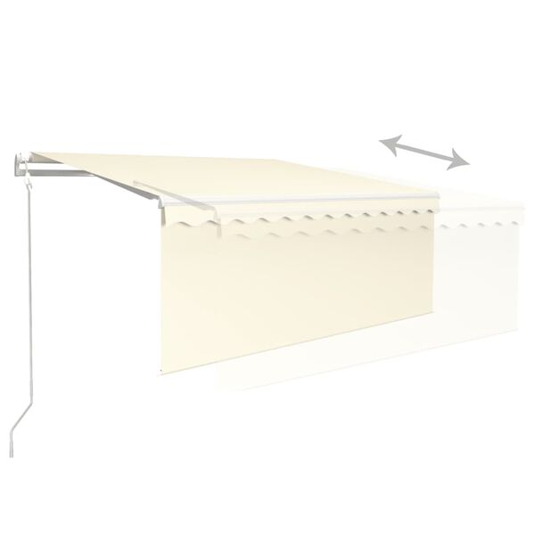 vidaXL Markise Automatisch Einziehbar mit Volant 3,5x2,5 m Creme