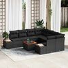 vidaXL Garten-Sofa-Set mit Kissen 9 pcs Schwarz Poly Rattan