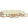 vidaXL Outdoor-Sofagarnitur 6 stk. 5-Sitzer Wei&szlig; und Creme Polyester