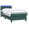 vidaXL Boxspringbett mit Matratze & LED Dunkelgr&uuml;n 100x210 cm Samt