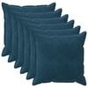 vidaXL Kissenbezug 6 pcs HOUTEN Blau 80 x 80 cm Samt