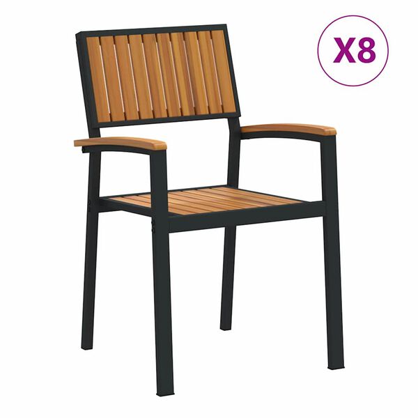 vidaXL Stapelstuhl 8 pcs Braun 56 x 57 x 87 cm Massivholz Akazie