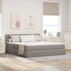 vidaXL Bett mit Stauraum und LED mit Matratze Taupe 180 x 200 cm Stoff