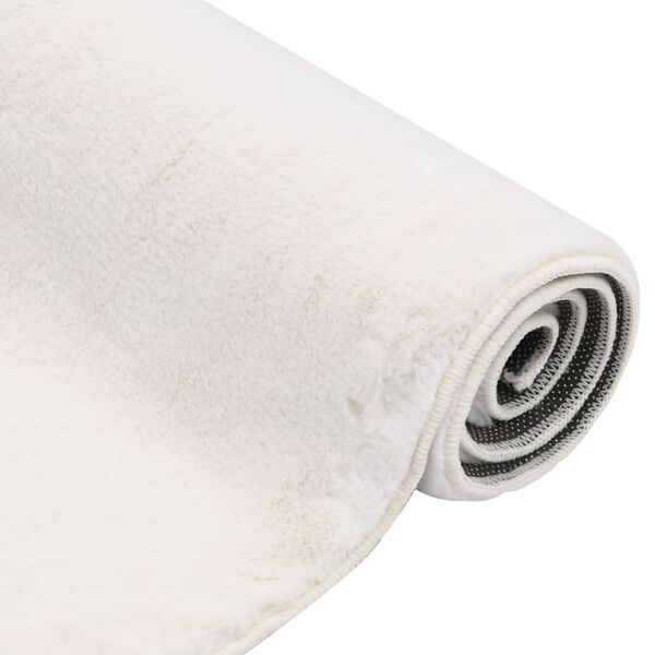 vidaXL Teppich Kunstkaninchenfell 200x300 cm Creme