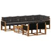 vidaXL Outdoor-Sofagarnitur mit Kissen 9 pcs Nat&uuml;rlich und Schwarz