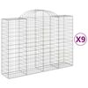 vidaXL Gabionen mit Hochbogen 9 Stk. 200x50x140/160cm Verzinktes Eisen