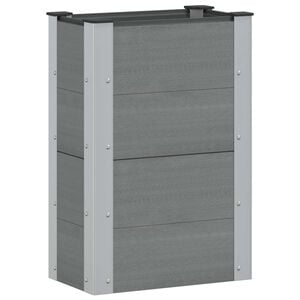 vidaXL Hochbeet Grau 50 x 30 x 72 cm WPC und Aluminium
