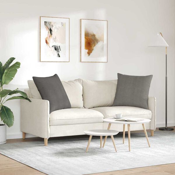 vidaXL Sofakissen 2 Stück Hellgrau 80 x 80 cm Cordstoff