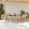vidaXL Garten Essgruppe 7 pcs Beige Poly-Rattan