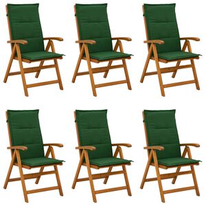 vidaXL Liegest&uuml;hle f&uuml;r den Garten 6 stk. Natur Massivholz Akazie