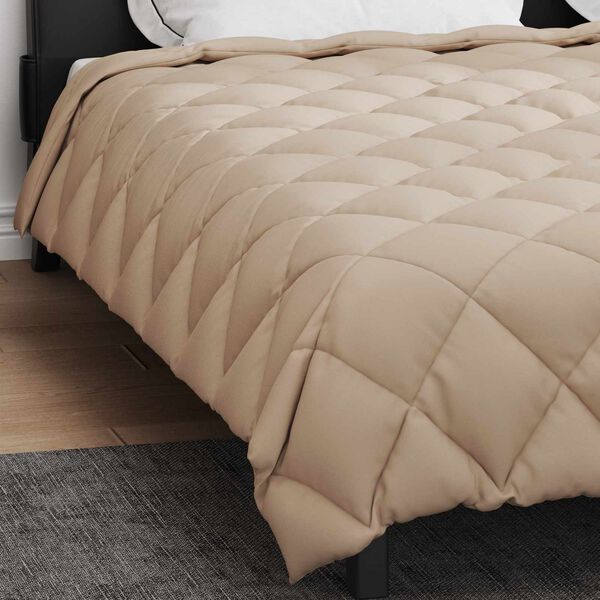 vidaXL Winterbettdecke Taupe 220 x 260 cm Mikrofaser