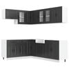 vidaXL 11-tlg. K&uuml;chenschrank-Set Kalmar Schwarz Holzwerkstoff