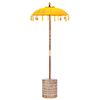 vidaXL Balinesischer Sonnenschirm mit Sockel Gelb 95 x 95 x 260 cm