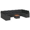 vidaXL Gartensofa-set 11 Stk. Schwarz Poly-Rattan