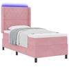 vidaXL LED Boxspringbett mit Matratze Argyle Rosa 90 x 190 cm Samt